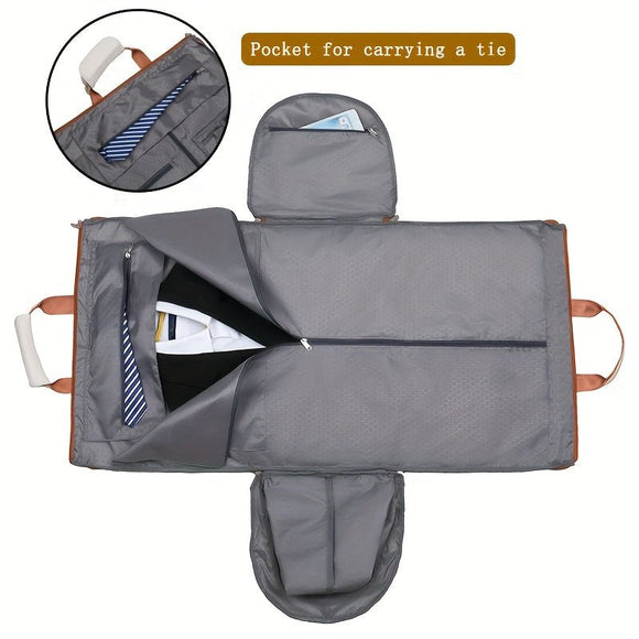 Convertible Travel Garment Bag Large Duffel Suit Carrier with Shoe Compartment & Hidden Backpack Straps Waterproof Light Pink - RnR Galore