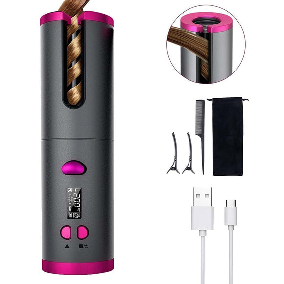 Cordless Ceramic Automatic Hair Curler for Portable Hair Styling - RnR Galore