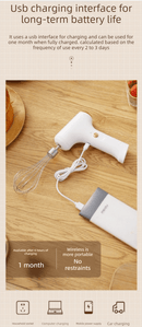 Cordless Electric Hand Mixer - Rechargeable 3 - Speed Egg Beater & Cream Whisk - Lightweight Self - Standing Design for Baking, Cake & Batter (Emerald Green) - RnR Galore