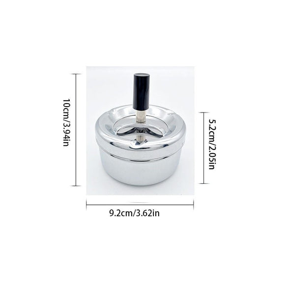 Creative Ashtray, Large Circular Metal Ashtray with Rotating Tray, Press - Type Design - RnR Galore