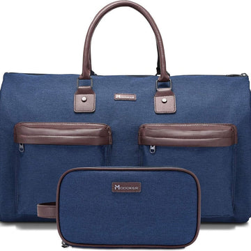 Dark Blue 45L Garment Duffel Bag - Men's Travel Suit Bag - Carry On Weekender - RnR Galore