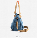 Dark Blue Women's Retro Canvas Tote Bag Large Capacity Shoulder Handbag Adjustable Crossbody Strap 35cm for Travel Work & Daily Use - RnR Galore