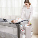 Dark grey Foldable Baby Crib Storage Hanging Bag - Large Capacity Organizer for Cribs and Changing Tables - RnR Galore