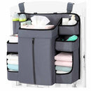 Dark grey Foldable Baby Crib Storage Hanging Bag - Large Capacity Organizer for Cribs and Changing Tables - RnR Galore