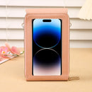 Dark Pink Women's Cute Mini PU Leather Crossbody Phone Bag (19x12x4cm) - Touch Screen Window, Vertical Style - RnR Galore