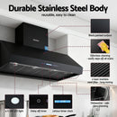 Devanti 1200mm Commercial BBQ Range Hood Dual Motor W/ Remote Control Black - RnR Galore