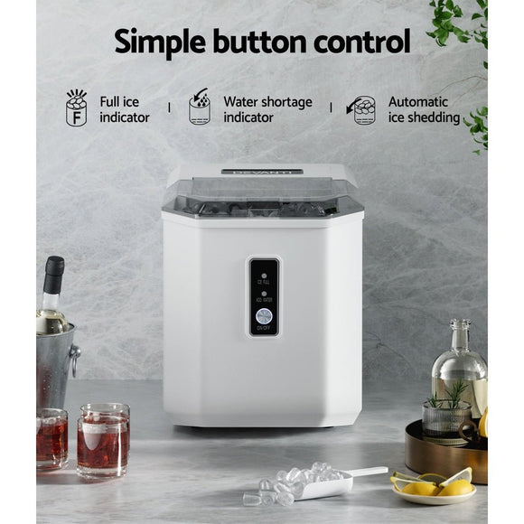 Devanti 12kg Ice Maker Machine Portable Ice Cube Tray Bar Countertop 2L Black - RnR Galore