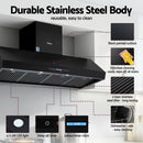 Devanti 1500mm Commercial BBQ Range Hood Dual Motor W/ Remote Control Black - RnR Galore