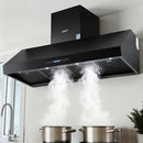 Devanti 1500mm Commercial BBQ Range Hood Dual Motor W/ Remote Control Black - RnR Galore