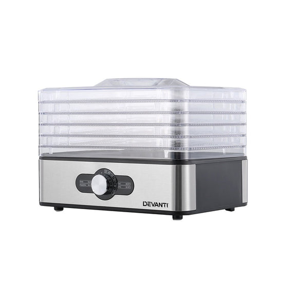 Devanti 5 Trays Food Dehydrator Stainless Steel Tray - RnR Galore