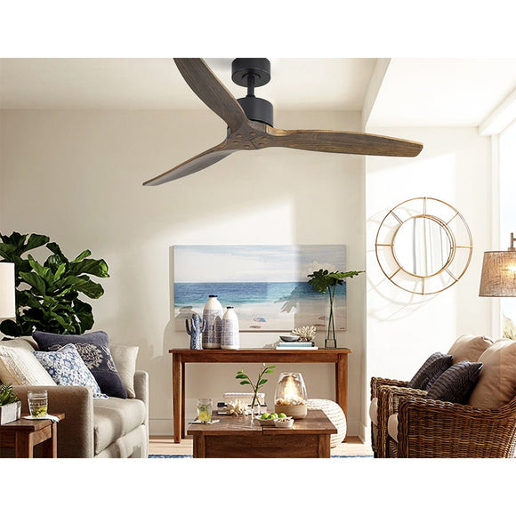 Devanti 52'' Ceiling Fan AC Motor 3 Blades w/Remote - Dark Wood - RnR Galore