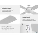 Devanti 52'' Ceiling Fan AC Motor 4 Blades w/Remote - White - RnR Galore