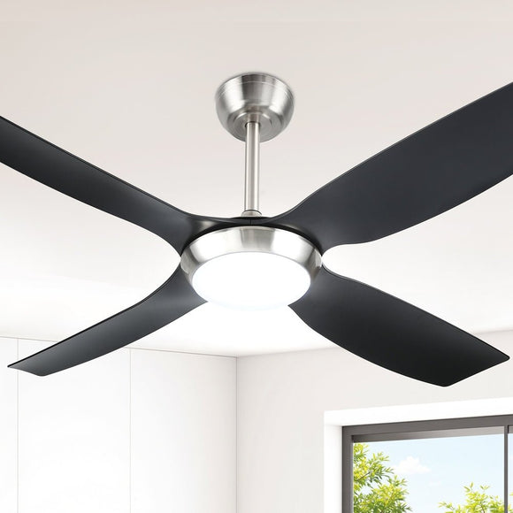 Devanti 52'' Ceiling Fan DC Motor w/Light w/Remote Black - RnR Galore