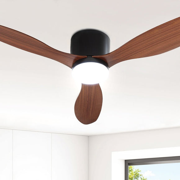 Devanti 52'' Ceiling Fan DC Motor w/Light w/Remote - Dark Wood - RnR Galore