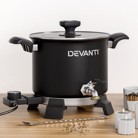 Devanti 5L Wax Melter Candle Making 1200W Melting Pot Furnace Quick Pour Spout Soy Soap - RnR Galore