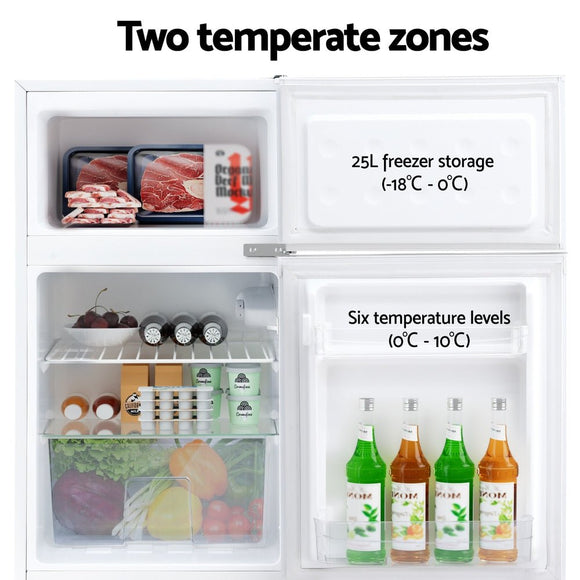 Devanti 80L Bar Fridge Mini Freezer Refrigerator White - RnR Galore