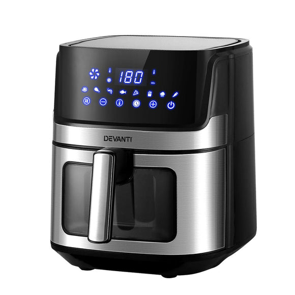 Devanti Air Fryer 6.5L LCD Fryers Clear Window - RnR Galore