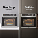 Devanti Electric Built In Wall Oven 80L Convection Grill Ovens Stainless Steel - RnR Galore