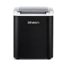 Devanti Ice Maker Machine Portable 12kg Countertop w/Self Cleaning 1.2L Black - RnR Galore