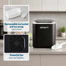 Devanti Ice Maker Machine Portable 12kg Countertop w/Self Cleaning 1.2L Black - RnR Galore