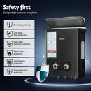 Devanti Portable Gas Water Heater LPG - powered System Black - RnR Galore