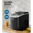 Devanti Portable Ice Maker Machine Ice Cube Tray 12kg Bar Countertop Black - RnR Galore
