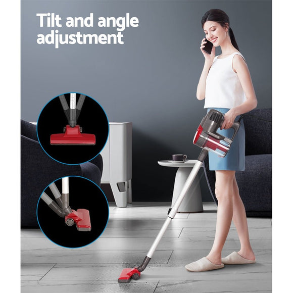 Devanti Stick Vacuum Cleaner Bagless Corded 500W Red - RnR Galore
