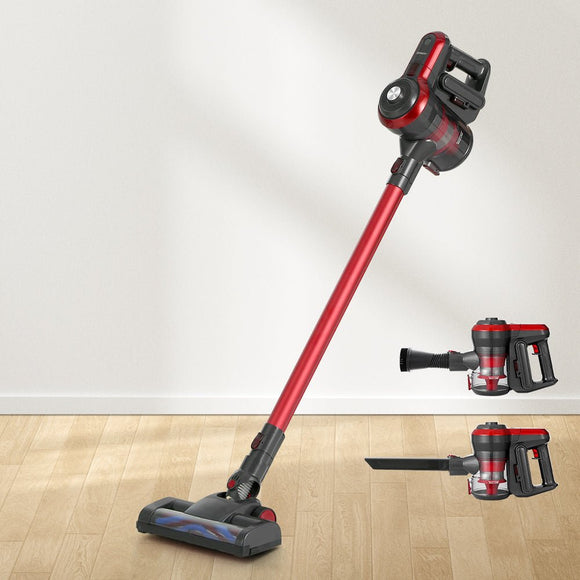 Devanti Stick Vacuum Cleaner Brushless Cordless 250W Red - RnR Galore