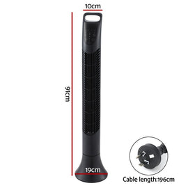 Devanti Tower Fan Oscillating 3 Speeds with Remote 91cm - RnR Galore