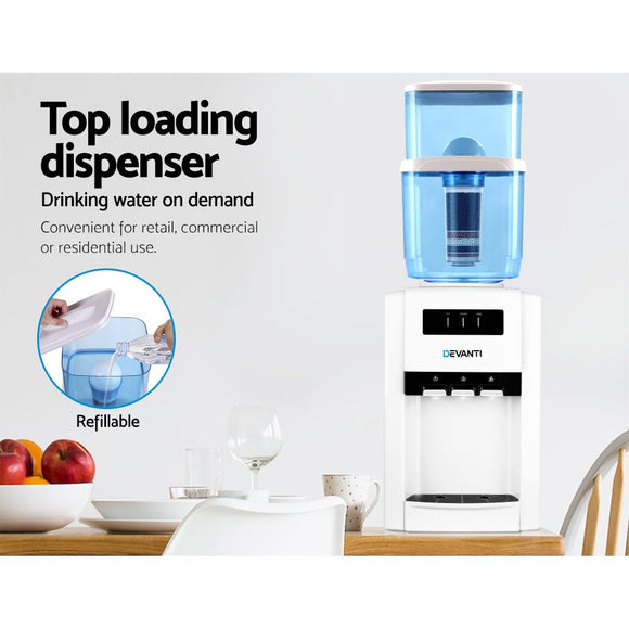 Devanti Water Cooler Dispenser Bench Top 22L w/2 Filter - RnR Galore