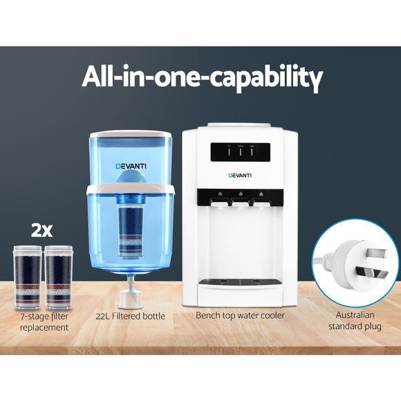 Devanti Water Cooler Dispenser Bench Top 22L w/2 Filter - RnR Galore