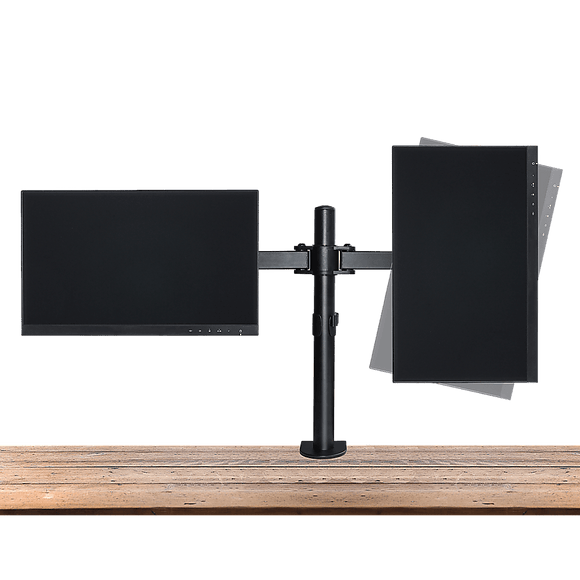 Dual LCD Monitor Desk Mount Stand Adjustable Fits 2 Screens Up To 27" - RnR Galore
