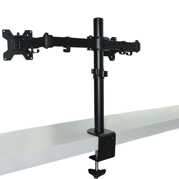 Dual LCD Monitor Desk Mount Stand Adjustable Fits 2 Screens Up To 27" - RnR Galore