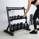 Dumbbell Rack Storage Stand Hex Weight Heavy Duty 3 Tier Wide Home Gym Fitness - RnR Galore