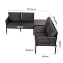 Eden 4 - Seater Outdoor Lounge Set with Coffee Table in Black - Stylish Textile and Rope Design - RnR Galore