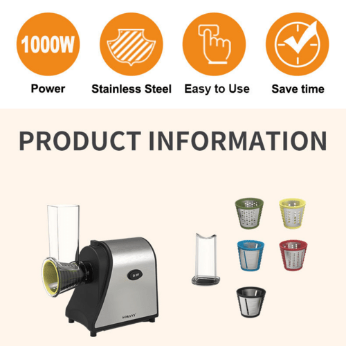 Electric Grater Vegetable Food Rotary Drum Grater Chopper Slicer - RnR Galore