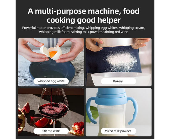 Electric Milk Frother, Rechargeable Handheld Foam Maker, 3 Adjustable Levels, Hangable & Foldable Whisk for Coffee - RnR Galore