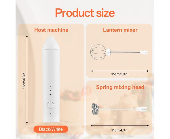 Electric Milk Frother, Rechargeable Handheld Foam Maker, 3 Adjustable Speed Levels, Standable Whisk for Coffee & Cream - RnR Galore