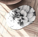 Elegant Floral Print Absorbent Floor Mat - Quick Dry, Non - Slip, Easy Clean Bathroom & Entryway Rug(Black and White) - RnR Galore