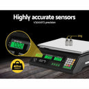 Emajin Scales Digital Kitchen 40KG Weighing Scales Platform Scales Black LCD - RnR Galore