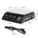 Emajin Scales Digital Kitchen 40KG Weighing Scales Platform Scales Black LCD - RnR Galore
