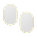 Embellir 2 LED Wall Mirror With Light 50X75CM Bathroom Decor Oval Mirrors Vanity - RnR Galore
