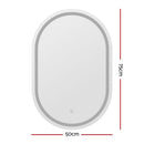 Embellir 2 LED Wall Mirror With Light 50X75CM Bathroom Decor Oval Mirrors Vanity - RnR Galore