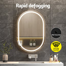 Embellir 2 LED Wall Mirror With Light 50X75CM Bathroom Decor Oval Mirrors Vanity - RnR Galore