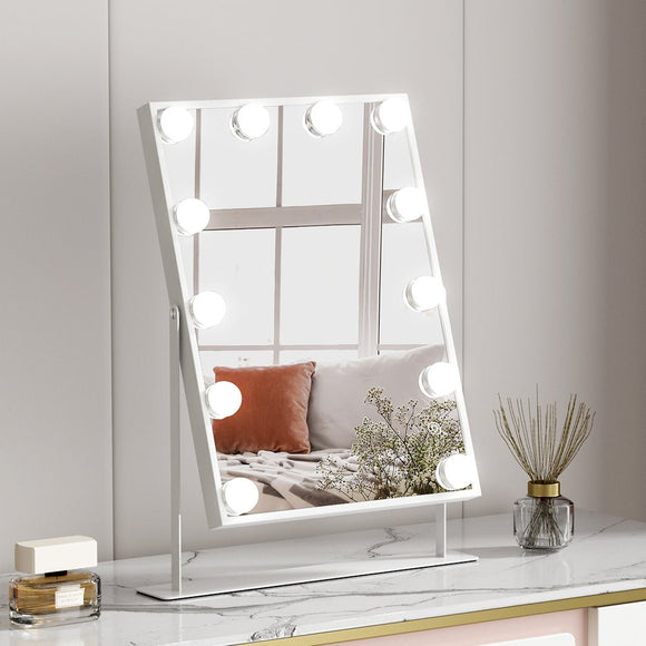 Embellir Bluetooth Makeup Mirror 30x40cm Hollywood Vanity with LED Light White - RnR Galore
