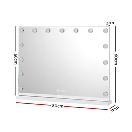 Embellir Bluetooth Makeup Mirror 80x58cm Hollywood Vanity with LED Light Wall - RnR Galore