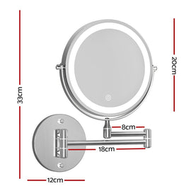 Embellir Extendable Makeup Mirror 10X Magnifying Double - Sided Bathroom Silver - RnR Galore