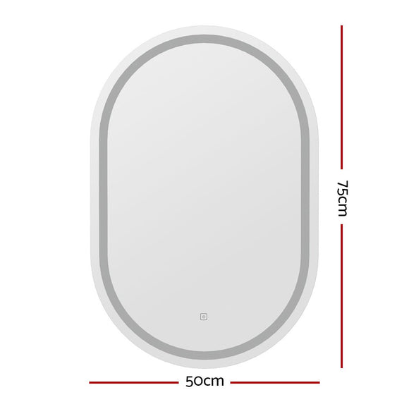 Embellir LED Wall Mirror With Light 50X75CM Bathroom Decor Oval Mirrors Vanity - RnR Galore