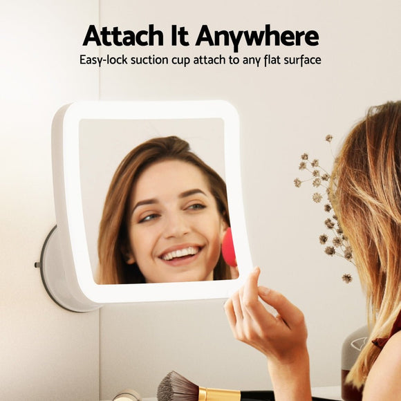 Embellir Makeup Mirror 10X Magnification LED Light Adjustable Rotation Cordless Suction Cup - RnR Galore