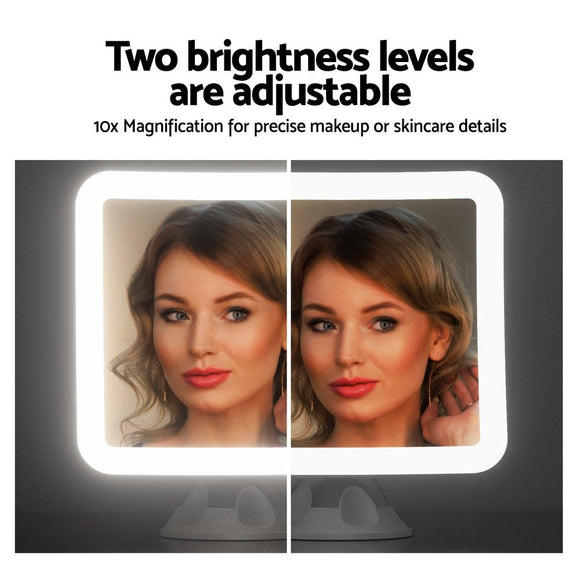 Embellir Makeup Mirror 10X Magnification LED Light Adjustable Rotation Cordless Suction Cup - RnR Galore